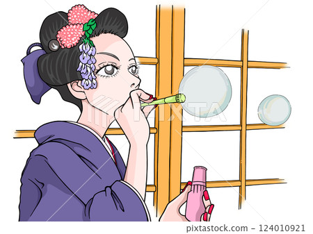 女人吹肥皂泡泡 女人吹肥皂泡泡 124010921