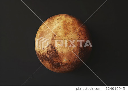 Planet Mars on a dark background. Generative AI 124010945