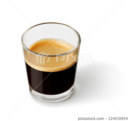 glass espresso coffee isolated on white background with clipping path 124010954