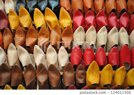 Morocco, Fez, Medina (Old Town), Babouche, Slippers 124011308