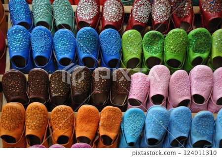 Morocco, Fez, Medina (Old Town), Babouche, Slippers 124011310