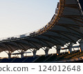 A large number of seats in a stadium 124012648