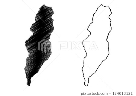 Lake Manyara (Africa, United Republic of Tanzania) map vector illustration, scribble sketch map 124013121