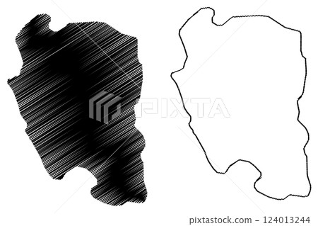 Lake Nyos (Africa, Republic of Cameroon) map vector illustration, scribble sketch map Lake Nyos (Africa, Republic of Cameroon) map vector illustration, scribble sketch map 124013244