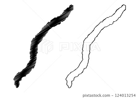 Lake Anderson (Canada, North America) map vector illustration, scribble sketch map 124013254