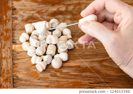 gameplay of russian biryulki board game close up 124013398