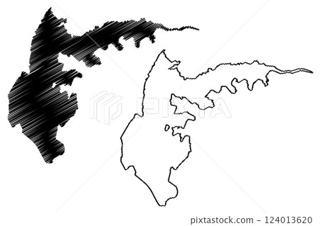 Lake Lantan (Taiwan, Republic of China, ROC) map vector illustration, scribble sketch Orchid map Lake Lantan (Taiwan, Republic of China, ROC) map vector illustration, scribble sketch Orchid map 124013620
