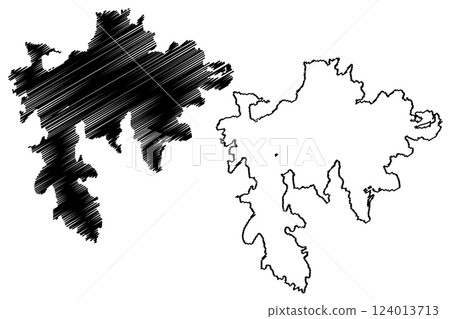 Lake Sun Moon (Taiwan, Republic of China, ROC) map vector illustration, scribble sketch Lake Candidius or Zintun map Lake Sun Moon (Taiwan, Republic of China, ROC) map vector illustration, scribble sketch Lake Candidius or Zintun map 124013713