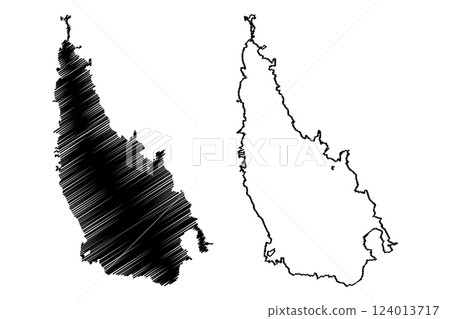 Lake Tharthar (Republic of Iraq) map vector illustration, scribble sketch Buhayrat ath-Tharthar or Therthar map 124013717