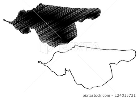 Lake Tsomgo (Republic of India) map vector illustration, scribble sketch Tsongmo or Changgu map Lake Tsomgo (Republic of India) map vector illustration, scribble sketch Tsongmo or Changgu map 124013721