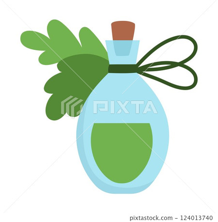 Vector acorn leaf magic potion icon isolated on white background. Cute glass jar with elixir or brew. Woodland princess or witch clipart. Fantasy forest illustration. Magic fairytale drink Vector acorn leaf magic potion icon isolated on white background. Cute glass jar with elixir or brew. Woodland princess or witch clipart. Fantasy forest illustration. Magic fairytale drink 124013740
