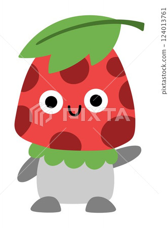 Vector smiling mushroom icon. Magic creature clipart. Cute fairytale character. Woodland fantasy fly agaric waving hand. Forest fairy tale illustration isolated on white background Vector smiling mushroom icon. Magic creature clipart. Cute fairytale character. Woodland fantasy fly agaric waving hand. Forest fairy tale illustration isolated on white background 124013761