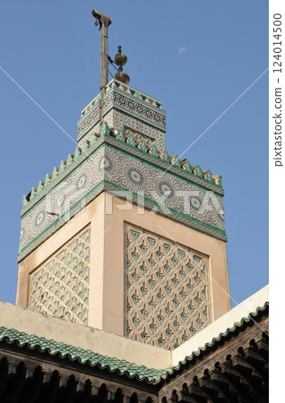 Morocco, Fez, Medina (Old City), Bou Inania Madrasa, Minaret Morocco, Fez, Medina (Old City), Bou Inania Madrasa, Minaret 124014500