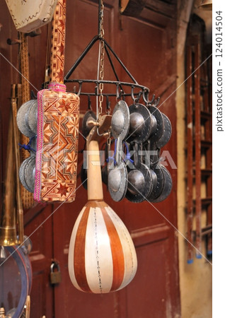 Musical instrument store in the Medina (old town), Fez, Morocco 124014504
