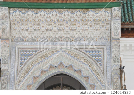 Morocco, Fez, Medina (old town), Karaouine Mosque, stalactite decoration 124014523