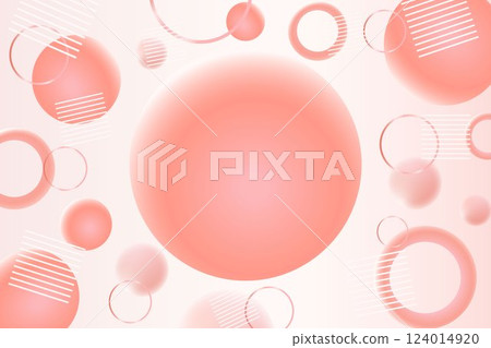 商業背景插圖 3D 風格未來主義圓形抽象橙色摘要 124014920