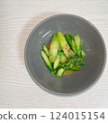 Asparagus salad on a plate 124015154