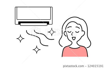 Illustration of a woman relaxing in a comfortable air conditioner Illustration of a woman relaxing in a comfortable air conditioner 124015191