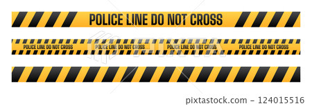 Police line do not cross tape set. Vector illustration Police line do not cross tape set. Vector illustration 124015516