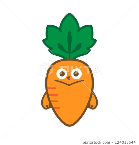 Cute carrot character front illustration 124015544