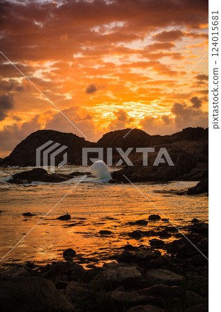 Coastline at sunset in Norway Coastline at sunset in Norway 124015681