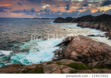 Coastline at sunset in Norway Coastline at sunset in Norway 124015682