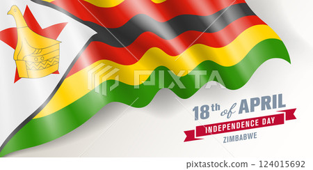 Zimbabwe independence day vector banner, greeting card. Zimbabwe independence day vector banner, greeting card. 124015692