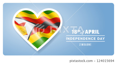 Zimbabwe happy independence day greeting card, banner vector illustration 124015694