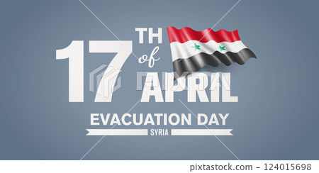 Syria happy evacuation day greeting card, banner with template text vector illustration 124015698