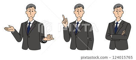 50 多歲或 60 多歲的男性商人穿著西裝 1 124015765