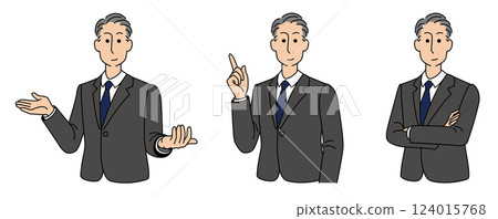 Male businessman in his 50s or 60s posing in a suit 4 124015768