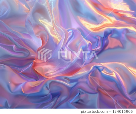Whimsical satin waves in a pastel holographic dream Whimsical satin waves in a pastel holographic dream 124015966