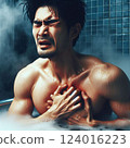 A man suffers from heat shock in the bath. 124016223