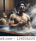 A man suffers from heat shock in the bath. 124016225