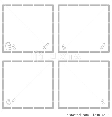 Medical and hospital image gray frame set Medical and hospital image gray frame set 124016302