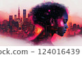 與科技城融合的女性肖像 124016439