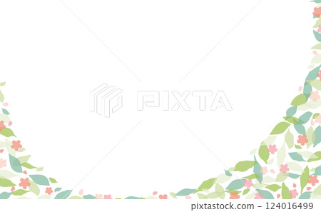 Pink floral leaf frame 124016499