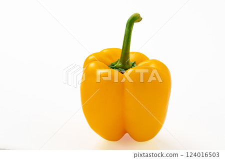 Yellow paprika on a white background 124016503