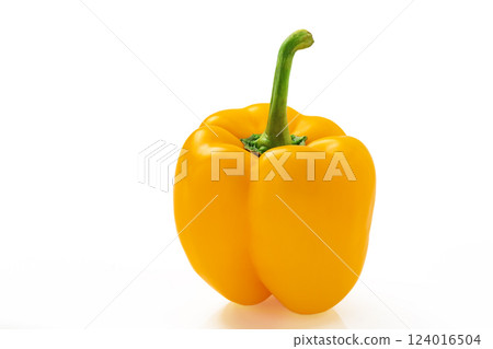 Yellow paprika on a white background 124016504
