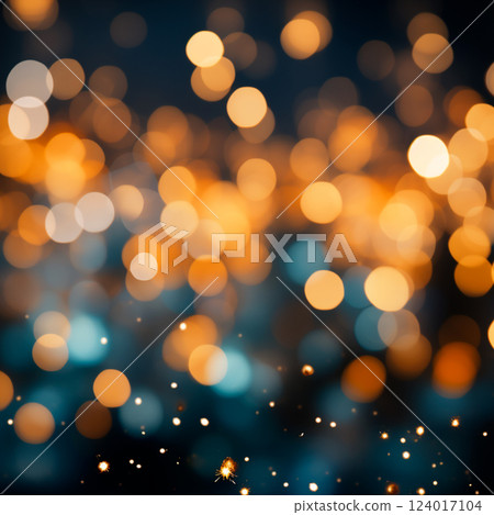 Blurred bokeh, bright lights, lighting on a dark background - AI generated image Blurred bokeh, bright lights, lighting on a dark background - AI generated image 124017104