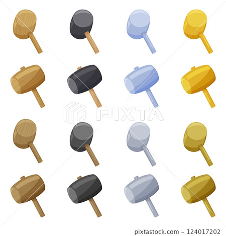 Evolving hammer illustration material set Evolving hammer illustration material set 124017202