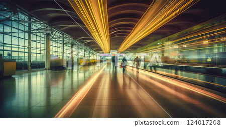 Airport building, international terminal, blurred background - AI generated image 124017208