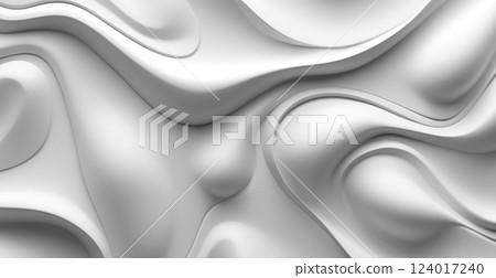 White volumetric abstract background curved lines and shapes - AI generated image 124017240