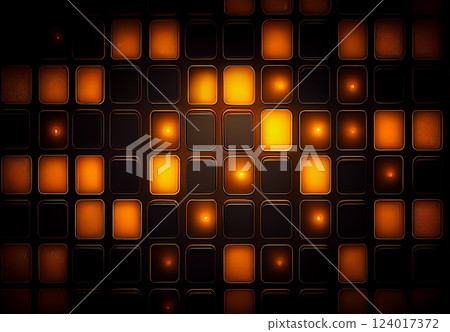 Abstract yellow orange and dark rectangles on black background - AI generated image Abstract yellow orange and dark rectangles on black background - AI generated image 124017372
