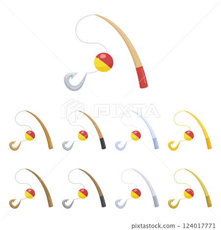 進化的釣竿插圖素材集 124017771