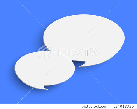 White empty ovals on blue background 124018330