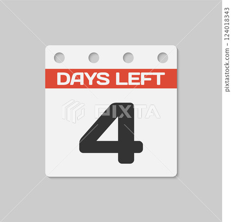 Countdown daily page calendar icon - 4 days left Countdown daily page calendar icon - 4 days left 124018343