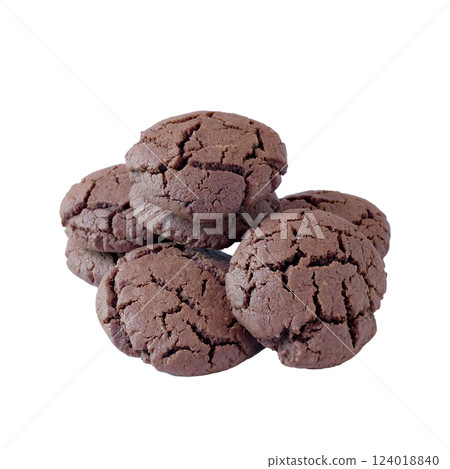 Chocolate Cookies home made on White Background Chocolate Cookies home made on White Background 124018840