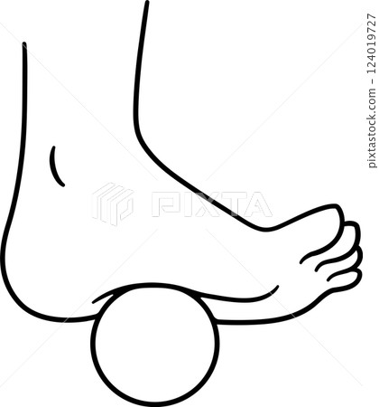 Foot massage with a ball doodle drawing 124019727