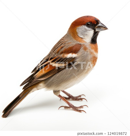 sparrow on a white background 124019872